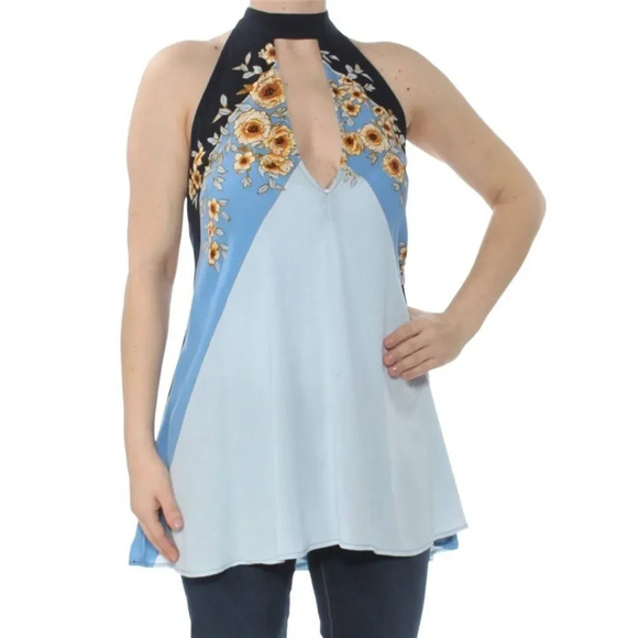 NWOT Free People Beat of My Heart keyhole detail Halter tunic XS - Picture 2 of 8